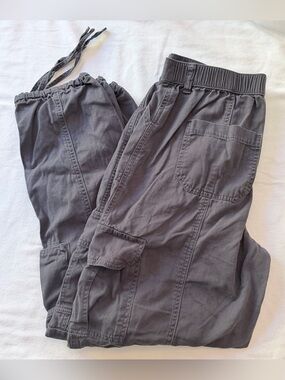 Happily Grey Women’s Gray Cargo Pants Twill Cotton